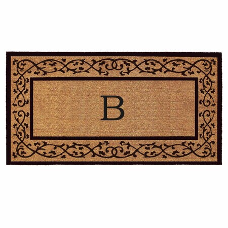 Monogram Door Mat, Black, Natural, 36 in W x 72 in L
